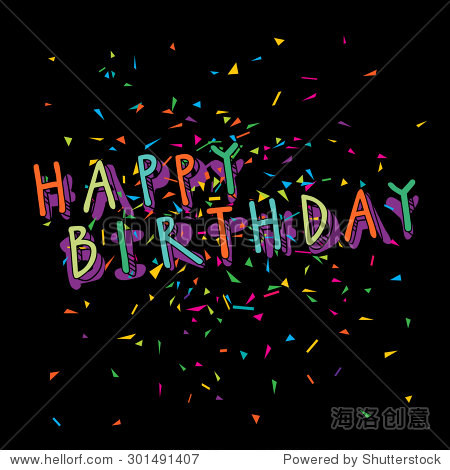 colorful vector artistic happy birthday card with