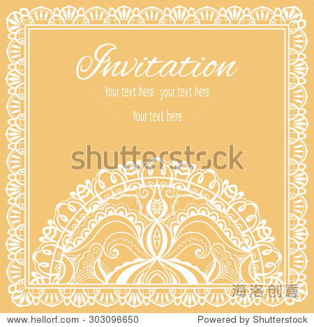 or greeting card design with lace pattern beautiful luxury post