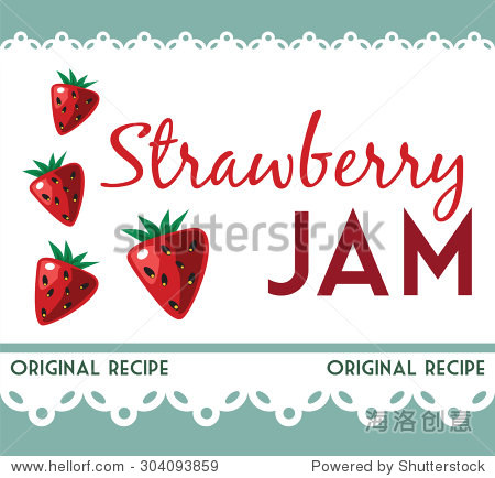 vintage strawberry jam card - 图片素材 - 站酷海洛