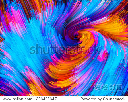 design composed of pattern of swirling color strands as a