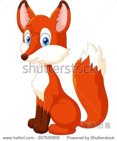 adorable fox cartoon