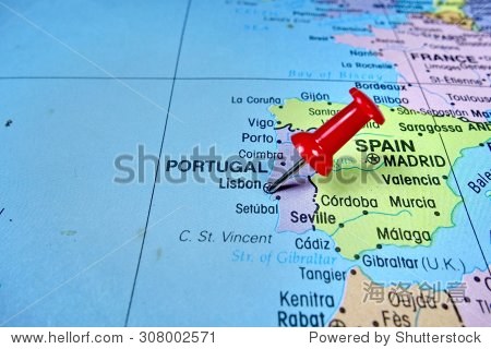 图钉标记在葡萄牙里斯本地图 - 背景\/素材,物体