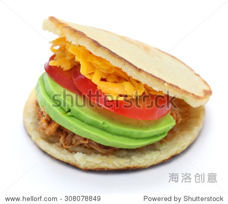 homemade arepas venezuelan colombian food isolated on white back