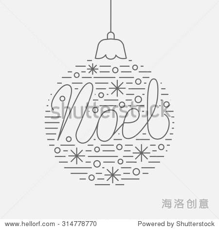 线性假日旗帜.复古海报轮廓.