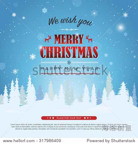 winter landscape and place for your text - vector illustration