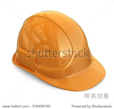 头盔,建筑工人。3 d图标孤立在白色背景 - 商业