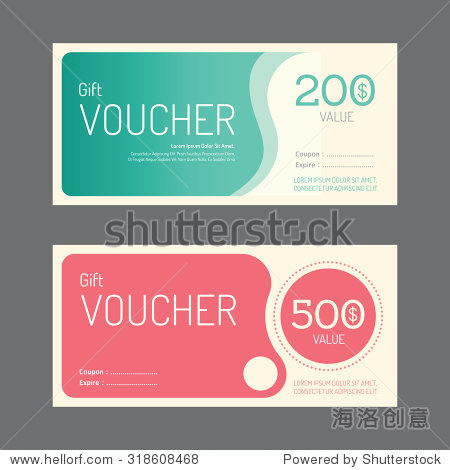 vector gift voucher coupon template design. paper