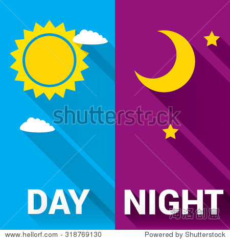 sun and moon in sky, day and night. vector - 站酷