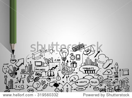 planning concept with pencil drawing business strategy sketches