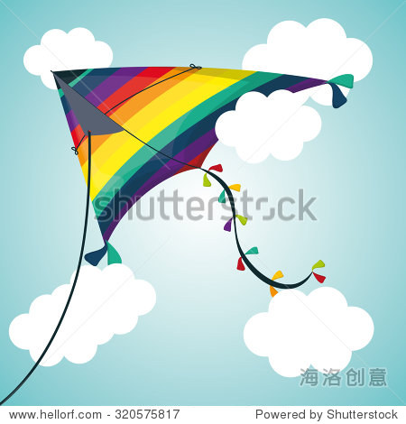 kite childhood games cartoon design vector illustration.