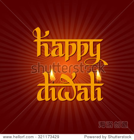holiday ancient hindu festival of lights on dark red background