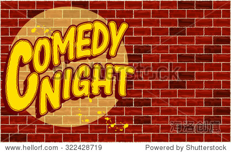 spotlight on comedy night horizontal design. vector illustration