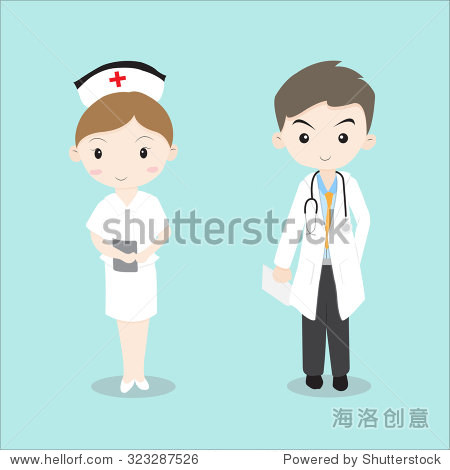 doctor & nurse cute cartoon