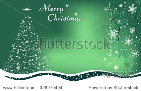 merry christmas dark green background with christmas tree