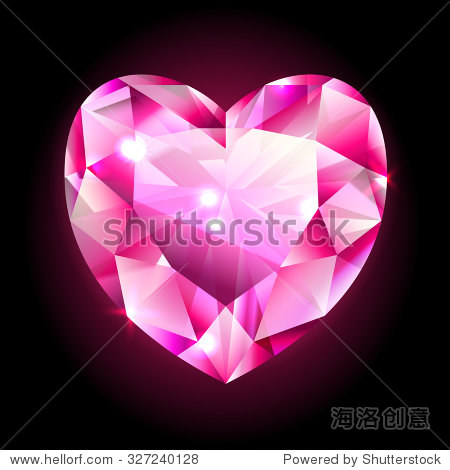 design element red heart shaped diamond isolated
