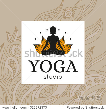 lotus yoga pose logo.yoga maditation logo.