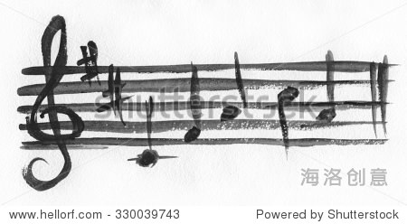 避免与高音谱号.小提琴谱号.水彩画的艺术.谱号,避免水彩画纸和笔记.