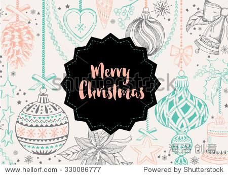 vector merry christmas poster design.