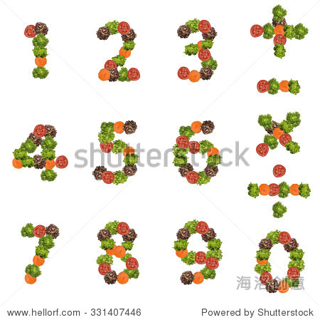 number made from fresh tomato salad and carrot.