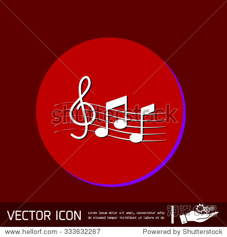 音符和高音谱号.muzykiki象征.图标艺术和音乐性