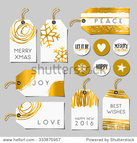 a set of christmas gift tags and stickers in black white and