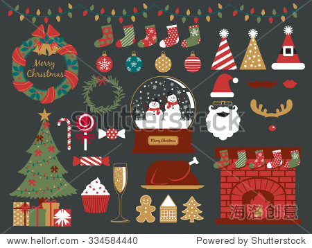 merry christmas design elements happy new year christmas party