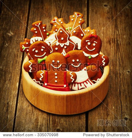 christmas homemade gingerbread cookies on table