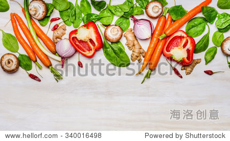 variety of vegetables ingredients for healthy eating and cooking
