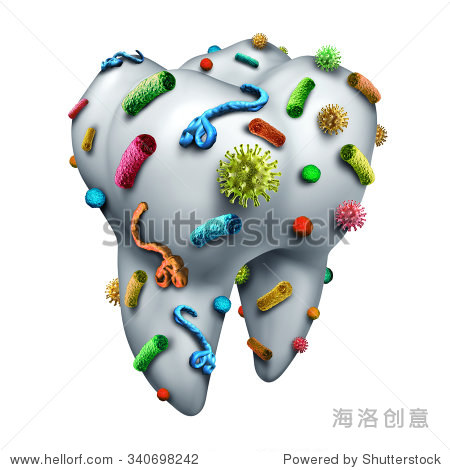 牙细菌与细菌和病毒细胞口腔卫生的概念对人类