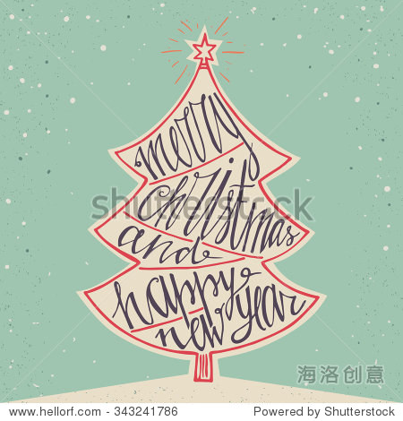 merry christmas greeting card. vector illustration.