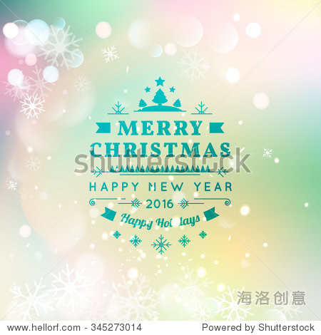 vector illustration of merry christmas vintage retro typography