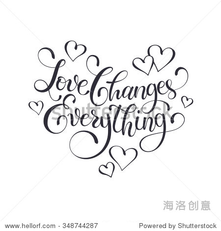 positive quote with swirls in heart shape.