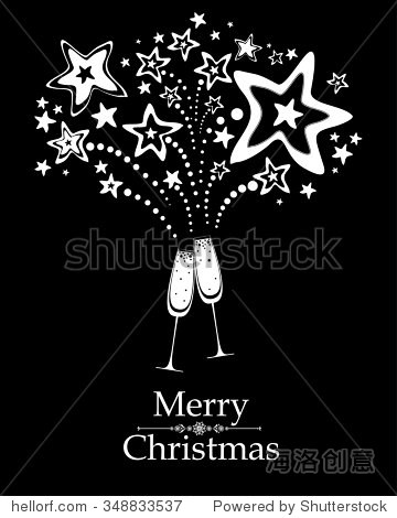 celebration black background with two glasses of champagne