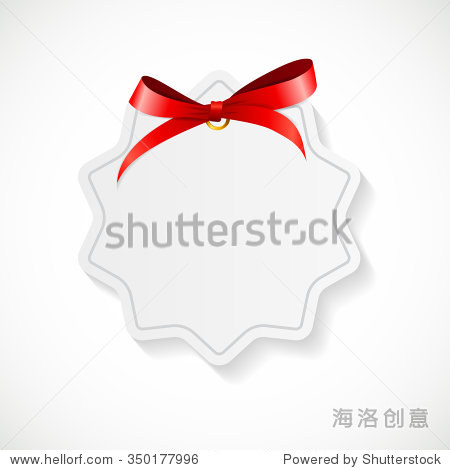 gift card with red ribbon and bow. vector illustration eps10