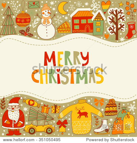 christmas greeting card template vector merry christmas.