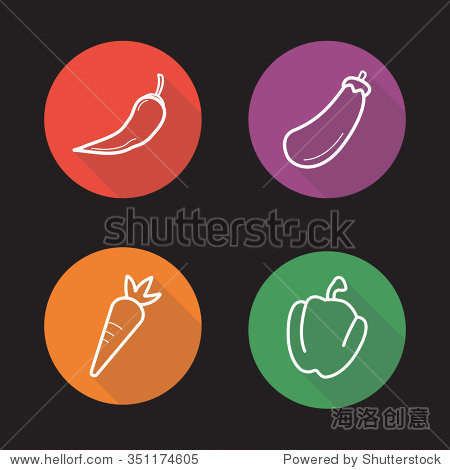 chill eggplant carrot and bell pepper symbols.