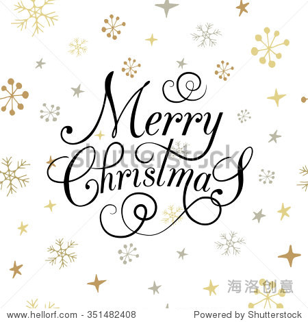 merry christmas for happy holidays greeting card with snowflakes