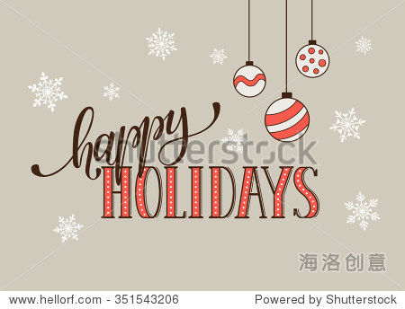 happy holidays postcard template. modern new year