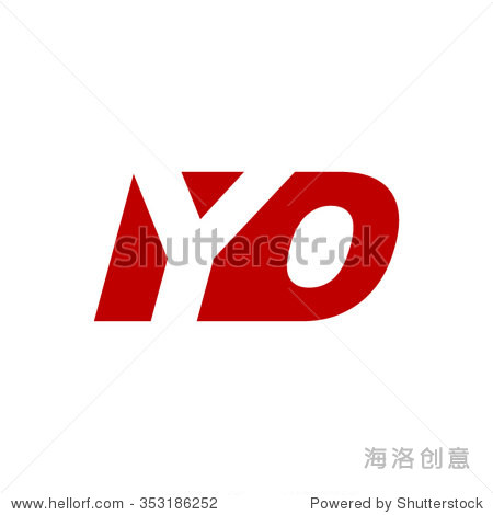 yo negative space letter logo red