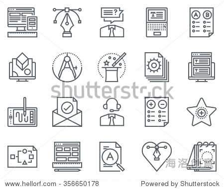 black and white flat line icons.