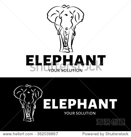 vector elephant logo. brand logo in the form of an elephant