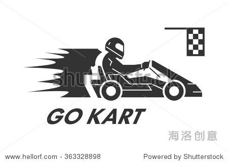 vector black flat karting logo and symbol.