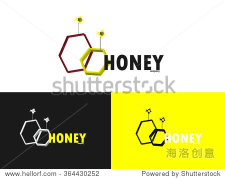 logo bee honey. modern logo for bee products.