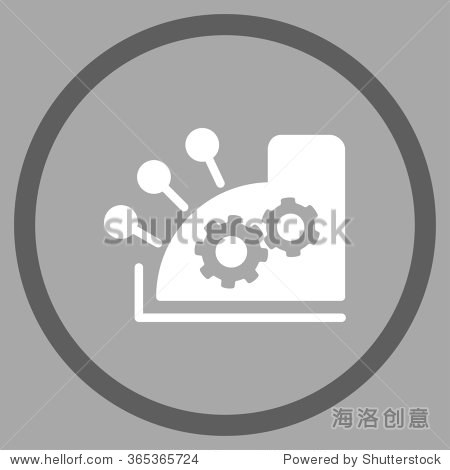 cash register glyph icon. style is bicolor flat circled symbol, dark gray and white colors, rounded angles, silver background.