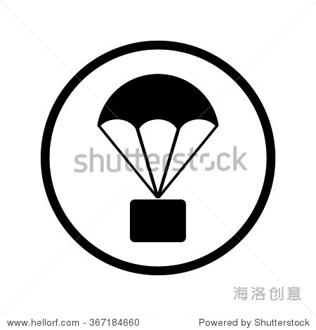降落伞矢量图标-交通运输,符号\/标志-海洛创意