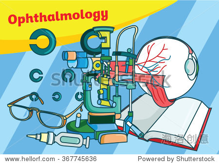 glasses book eye drops ophthalmic chart and ophthalmology