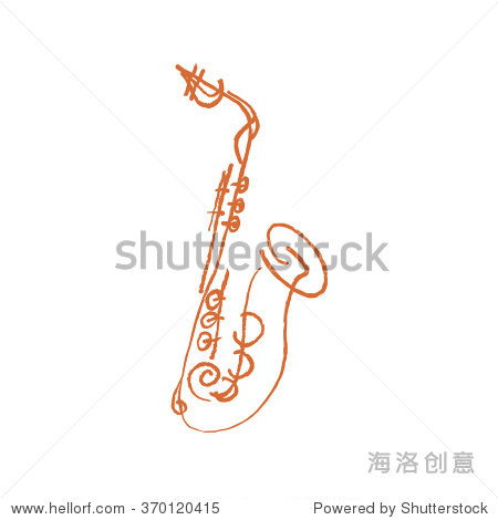 萨克斯风logo- 抽象的萨克斯标志或图标,爵士音乐节或音乐商店 Objects,The Arts