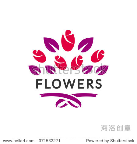 flowers logo vector. flower sign. florist icon. flowers vector.