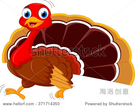 cute turkey cartoon run