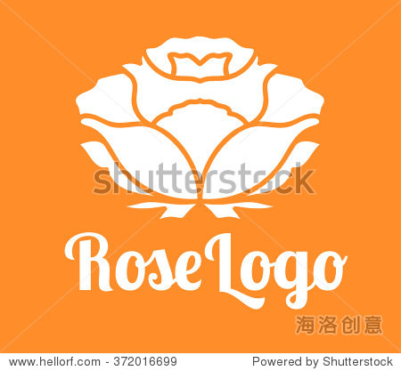 rose flower logo vector hand drawn flower silhouette isolated